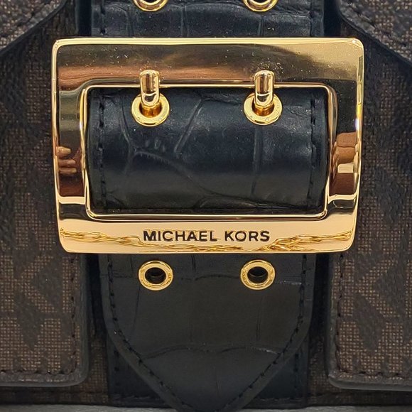 Michael Kors Hayden Brown / Black MD Pocket MSGR- Hard to Find - Picture 5 of 8